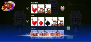 Game bài đổi thưởng với giao diện chơi và bảng kết quả trực tuyến